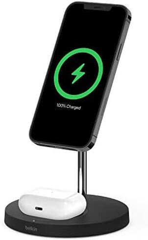 Belkin Magnetic 2-in-1 Lightning Charging Dock for Apple iPhone and Apple Watch - Black in Saudi Arabia