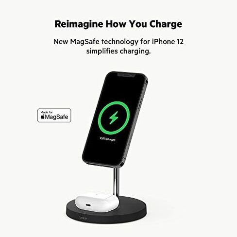 Belkin Magnetic 2-in-1 Lightning Charging Dock for Apple iPhone and Apple Watch - Black in Saudi Arabia