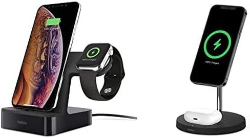 Belkin Magnetic 2-in-1 Lightning Charging Dock for Apple iPhone and Apple Watch - Black in Saudi Arabia