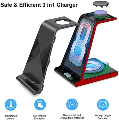 Wireless Charger for Samsung S25 Ultra, Charging Station for Galaxy S25/S25 Edge/S24 Ultra/S24+/S24/S23/Note 20/Z Flip 7/Fold 7, for Galaxy Watch 8/8 Classic/Ultra/7/6, Galaxy Buds 2 Pro (No Adapter) in Kuwait
