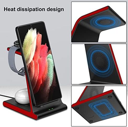 Wireless Charger for Samsung S25 Ultra, Charging Station for Galaxy S25/S25 Edge/S24 Ultra/S24+/S24/S23/Note 20/Z Flip 7/Fold 7, for Galaxy Watch 8/8 Classic/Ultra/7/6, Galaxy Buds 2 Pro (No Adapter) in Kuwait