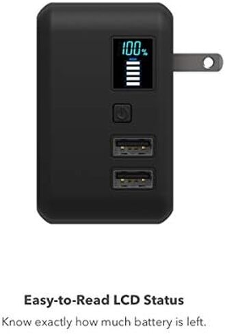 HALO Portable Phone Charger Power Cube 10,000mAh - Innovative Car Charger Power Bank with Dual USB Compatible Charging Ports, Built-in Charging Adapters in Saudi Arabia