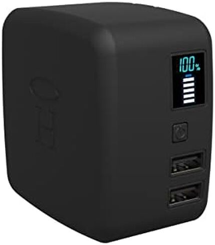 HALO Portable Phone Charger Power Cube 10,000mAh - Innovative Car Charger Power Bank with Dual USB Compatible Charging Ports, Built-in Charging Adapters in Saudi Arabia