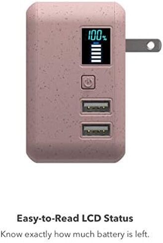 HALO Portable Phone Charger Power Cube 10,000mAh - Innovative Car Charger Power Bank with Dual USB Compatible Charging Ports, Built-in Charging Adapters in Saudi Arabia