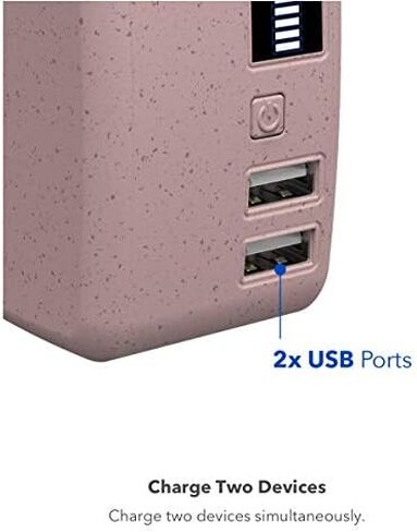 HALO Portable Phone Charger Power Cube 10,000mAh - Innovative Car Charger Power Bank with Dual USB Compatible Charging Ports, Built-in Charging Adapters in Saudi Arabia