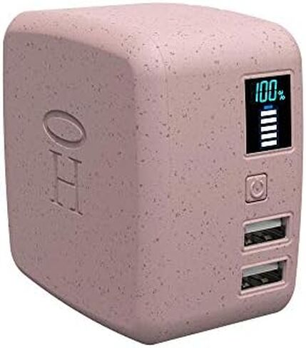 HALO Portable Phone Charger Power Cube 10,000mAh - Innovative Car Charger Power Bank with Dual USB Compatible Charging Ports, Built-in Charging Adapters in Saudi Arabia
