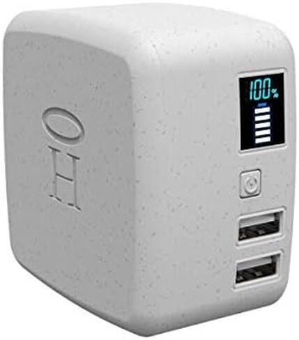 HALO Portable Phone Charger Power Cube 10,000mAh - Innovative Car Charger Power Bank with Dual USB Compatible Charging Ports, Built-in Charging Adapters in Saudi Arabia