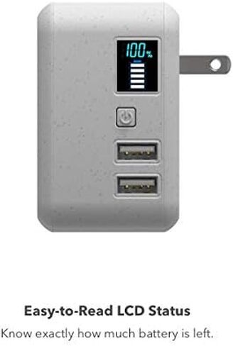 HALO Portable Phone Charger Power Cube 10,000mAh - Innovative Car Charger Power Bank with Dual USB Compatible Charging Ports, Built-in Charging Adapters in Saudi Arabia