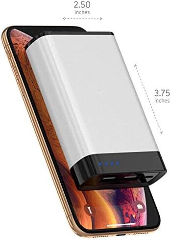 TALK WORKS Portable Charger Power Bank Compatible w/ iPhone 13/Pro/Pro Max, 14/Plus/Pro/Pro Max, 12, 11, XR, XS, X, 8, 7, 6, SE, iPad, Android, Samsung - External Cell Phone Backup Supply (Silver) in Saudi Arabia