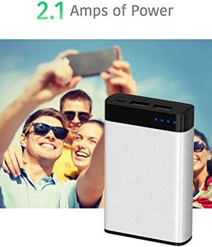 TALK WORKS Portable Charger Power Bank Compatible w/ iPhone 13/Pro/Pro Max, 14/Plus/Pro/Pro Max, 12, 11, XR, XS, X, 8, 7, 6, SE, iPad, Android, Samsung - External Cell Phone Backup Supply (Silver) in Saudi Arabia