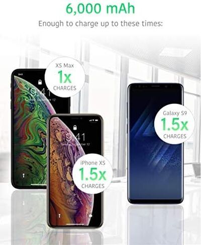 TALK WORKS Portable Charger Power Bank Compatible w/ iPhone 13/Pro/Pro Max, 14/Plus/Pro/Pro Max, 12, 11, XR, XS, X, 8, 7, 6, SE, iPad, Android, Samsung - External Cell Phone Backup Supply (Silver) in Saudi Arabia