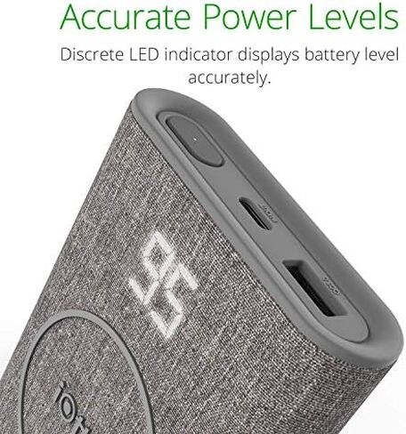 iOttie iON Wireless Go Power Bank Portable Charger | Qi Wireless Charging 10000mAH || Ash in Saudi Arabia