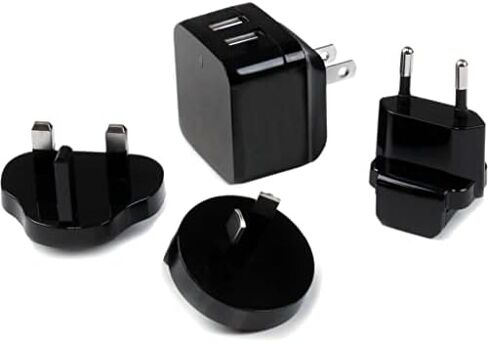 StarTech.com 4-Port Travel USB Wall Charger - 34W/6.8A International Travel Adapter - Portable USB Charging Station (USB4PACBK), Black in Kuwait