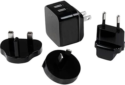 StarTech.com 4-Port Travel USB Wall Charger - 34W/6.8A International Travel Adapter - Portable USB Charging Station (USB4PACBK), Black in Kuwait