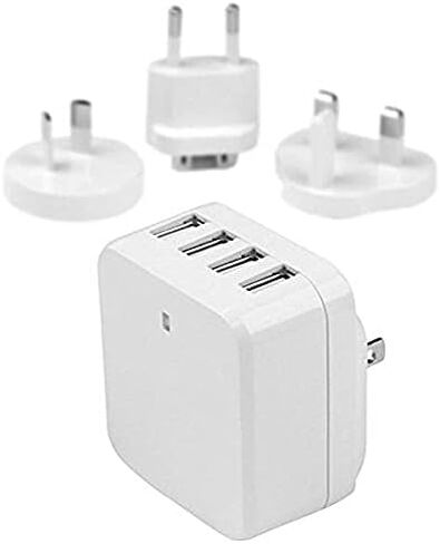 StarTech.com 4-Port Travel USB Wall Charger - 34W/6.8A International Travel Adapter - Portable USB Charging Station (USB4PACBK), Black in Kuwait
