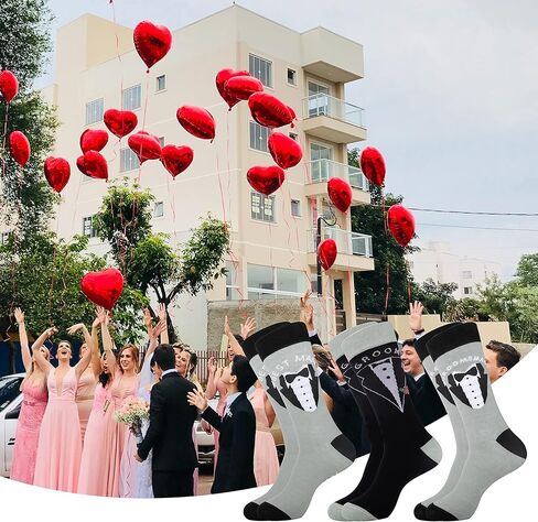 جوارب Moyel Groomsmen، جوارب العريس، جوارب أفضل للرجال، مجموعة هدايا لرفقاء العريس مكونة من 8 قطع in Kuwait