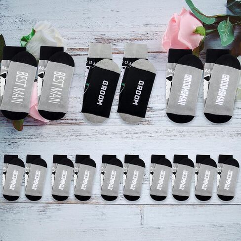 جوارب Moyel Groomsmen، جوارب العريس، جوارب أفضل للرجال، مجموعة هدايا لرفقاء العريس مكونة من 8 قطع in Kuwait