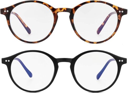نظارات Gleyemor Blue Light للرجال والنساء، نظارات كمبيوتر بإطار دائري عتيق in Kuwait