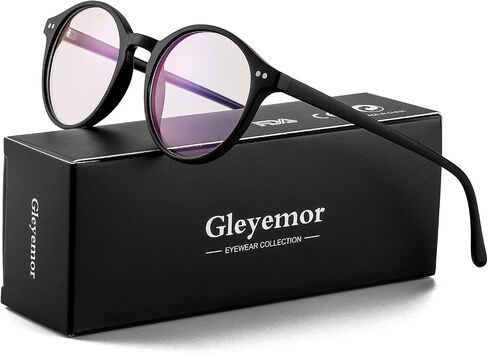 نظارات Gleyemor Blue Light للرجال والنساء، نظارات كمبيوتر بإطار دائري عتيق in Kuwait