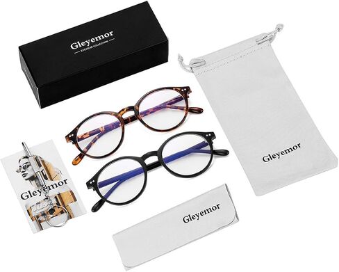 نظارات Gleyemor Blue Light للرجال والنساء، نظارات كمبيوتر بإطار دائري عتيق in Kuwait