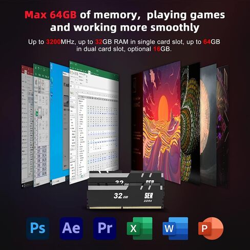 كمبيوتر صغير AMD Ryzen 5 5600H سداسي النواة Beelink SER5 | 32 جيجابايت DDR4 | 500 جيجابايت NVMe M.2 SSD | شاشة ثلاثية 4K @ 60 هرتز، مخرج HDMI مزدوج، النوع C | Wi-Fi 6E | RJ45 | بلوتوث 5.2 | W-11 Gaming كمبيوتر مكتبي صغير in Kuwait