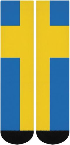 NOLYXICI Swedish Flag Athletic Sports Crew Socks for Men & Women, White, One Size in Saudi Arabia