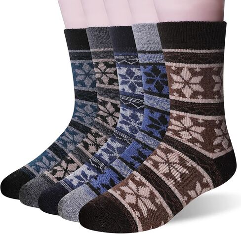 جوارب رجالية من الصوف السميك للغاية - جوارب حرارية مريحة كاجوال للرجال 5 أزواج in Kuwait