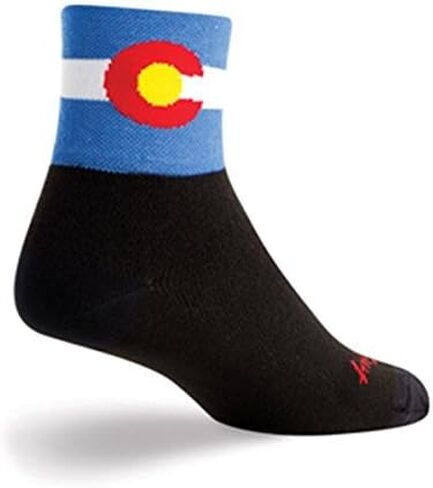 SockGuy Classic 3in Colorado Flag Cycling/Running Socks (Colorado Flag - L/XL) in Saudi Arabia