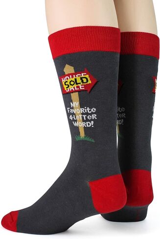 Foot Traffic Men's Socks, Fun Profession-Themed Socks, Sizes 7–12 (Realtor) in Kuwait