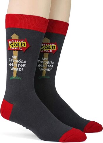 Foot Traffic Men's Socks, Fun Profession-Themed Socks, Sizes 7–12 (Realtor) in Kuwait