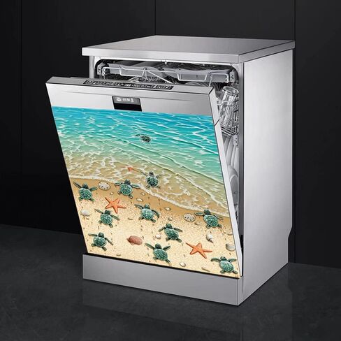 Ocean Turtle Sticker Dishwasher Magnet Sea Dishwasher Front Door Cover,Kitchen Decorative Beach Fridge Magnetic Refrigerator Panel Decal,Home Appliance Sticker Decor Art 23"x17" in Saudi Arabia