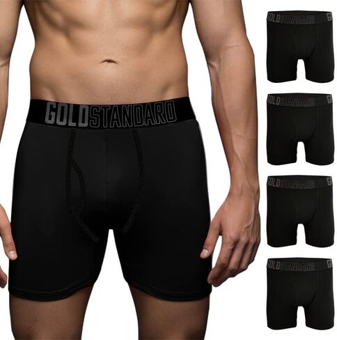 Gold Standard 4-Pack Men's Cotton Boxer Briefs - Men's Underwear with Premium Stretch & Breathable Soft Cotton in Saudi Arabia