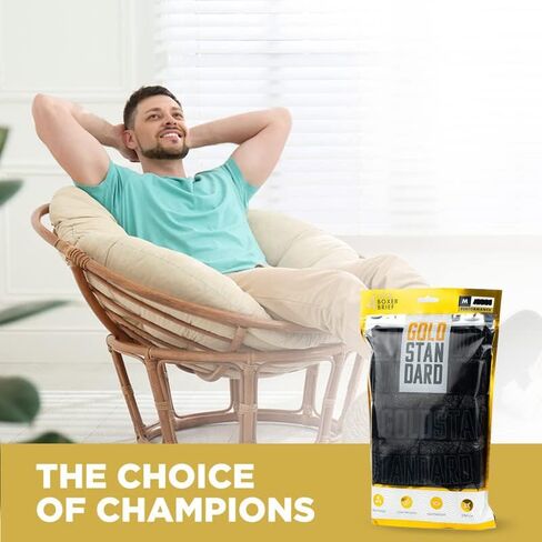 Gold Standard 4-Pack Men's Cotton Boxer Briefs - Men's Underwear with Premium Stretch & Breathable Soft Cotton in Saudi Arabia