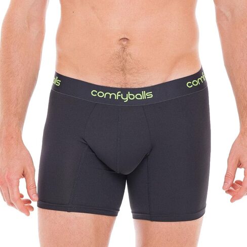 Comfyballs Mens Performance Long Boxer - Charcoal/Viper Green in Saudi Arabia