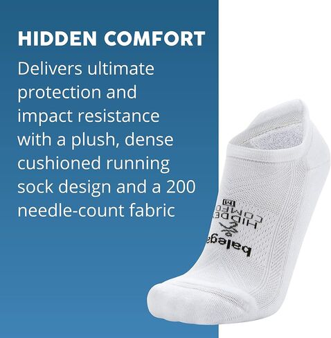 Balega Hidden Comfort No-show، شريط للكعب، جوارب للجري وكرات رياضية للرجال والنساء (زوجان من الجوارب + 6 كرات رياضية) in Kuwait