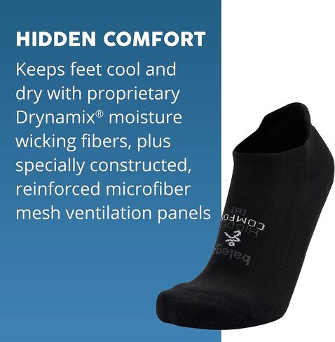 Balega Hidden Comfort No-show، شريط للكعب، جوارب للجري وكرات رياضية للرجال والنساء (زوجان من الجوارب + 6 كرات رياضية) in Kuwait