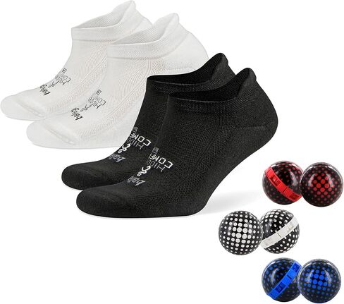 Balega Hidden Comfort No-show، شريط للكعب، جوارب للجري وكرات رياضية للرجال والنساء (زوجان من الجوارب + 6 كرات رياضية) in Kuwait