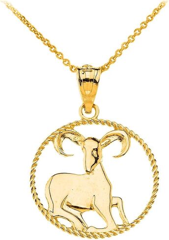 Astrology Jewelry 14k Gold Round Zodiac Sign Horoscope Constellation Rope-Style Pendant Necklace in Kuwait
