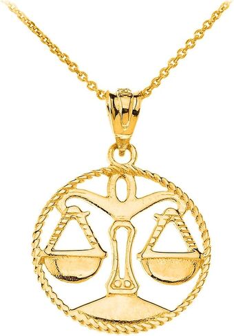 Astrology Jewelry 14k Gold Round Zodiac Sign Horoscope Constellation Rope-Style Pendant Necklace in Kuwait