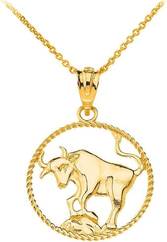Astrology Jewelry 14k Gold Round Zodiac Sign Horoscope Constellation Rope-Style Pendant Necklace in Kuwait