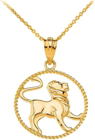 Astrology Jewelry 14k Gold Round Zodiac Sign Horoscope Constellation Rope-Style Pendant Necklace in Kuwait