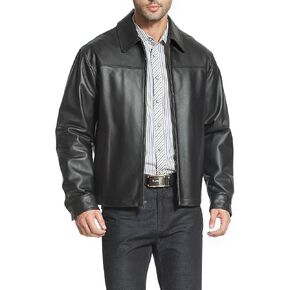 BGSD Men Greg Open Bottom Zip Front Leather Jacket (Regular and Tall) in Kuwait