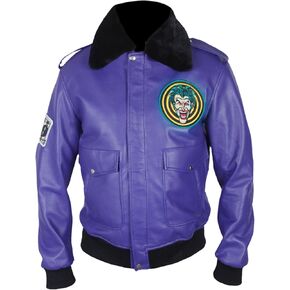 F&H Men's Henchman Goon Purple Bomber Faux Fur Collar Jacket in Saudi Arabia