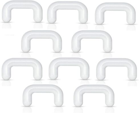 Set of 10 Clear Acrylic Septum Ring Retainers, Metal Free, Allergy Free (16GA (1.2mm)) in Saudi Arabia