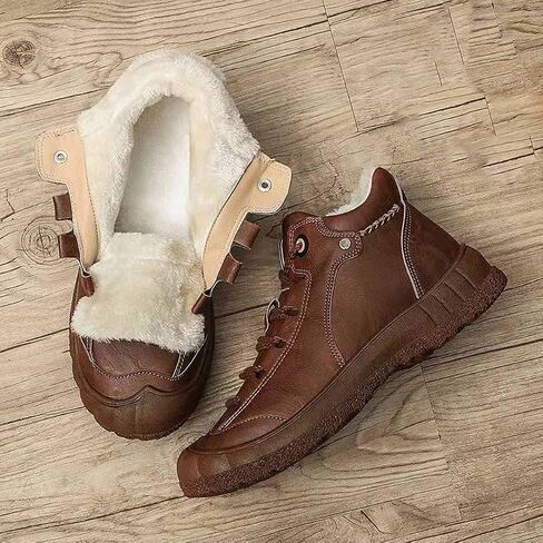 MSYINGL Mens Hiking Boots,Warm Leather Running Sneaker Lightweight Climbing Shoes Anti-Collision Toe Booties in Saudi Arabia