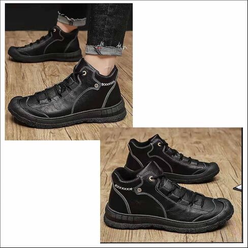 MSYINGL Mens Hiking Boots,Warm Leather Running Sneaker Lightweight Climbing Shoes Anti-Collision Toe Booties in Saudi Arabia