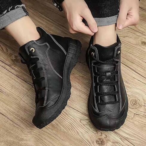 MSYINGL Mens Hiking Boots,Warm Leather Running Sneaker Lightweight Climbing Shoes Anti-Collision Toe Booties in Saudi Arabia