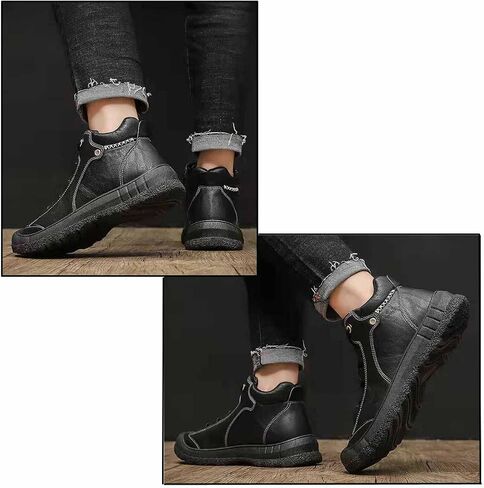 MSYINGL Mens Hiking Boots,Warm Leather Running Sneaker Lightweight Climbing Shoes Anti-Collision Toe Booties in Saudi Arabia