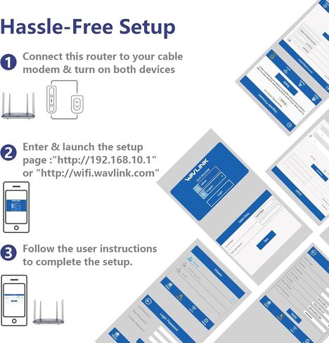 WAVLINK AC1200 WiFi Router Wireless Internet Router for Home, Dual Band Router 2.4GHz and 5GHz with 1000Mbps WAN/LAN Gigabit Ethernet Port, 4 x 5dBi Foldable Antennas, Supports Router Repeater AP Mode in Saudi Arabia