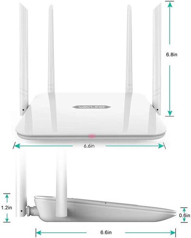 WAVLINK AC1200 WiFi Router Wireless Internet Router for Home, Dual Band Router 2.4GHz and 5GHz with 1000Mbps WAN/LAN Gigabit Ethernet Port, 4 x 5dBi Foldable Antennas, Supports Router Repeater AP Mode in Saudi Arabia